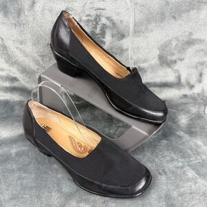 Softt Black Leather Loafers Comfort Slip On‎ Low Heel Dress Shoes NWOB